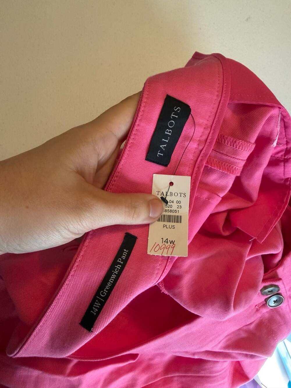 Talbots Greenwich Pants High Waist Wide Leg Pink 14W 14 Wide - Picture 6 of 10